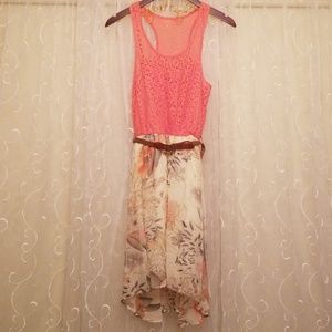 SOLD - Peach & Tan Dress